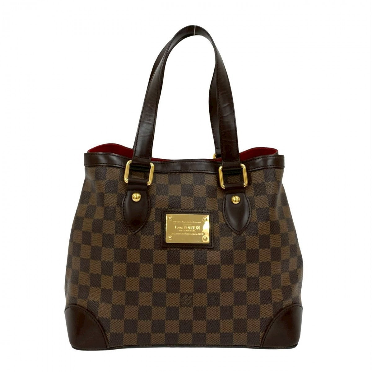 LOUIS VUITTON Handbag leather Brown Damier Hamstead PM