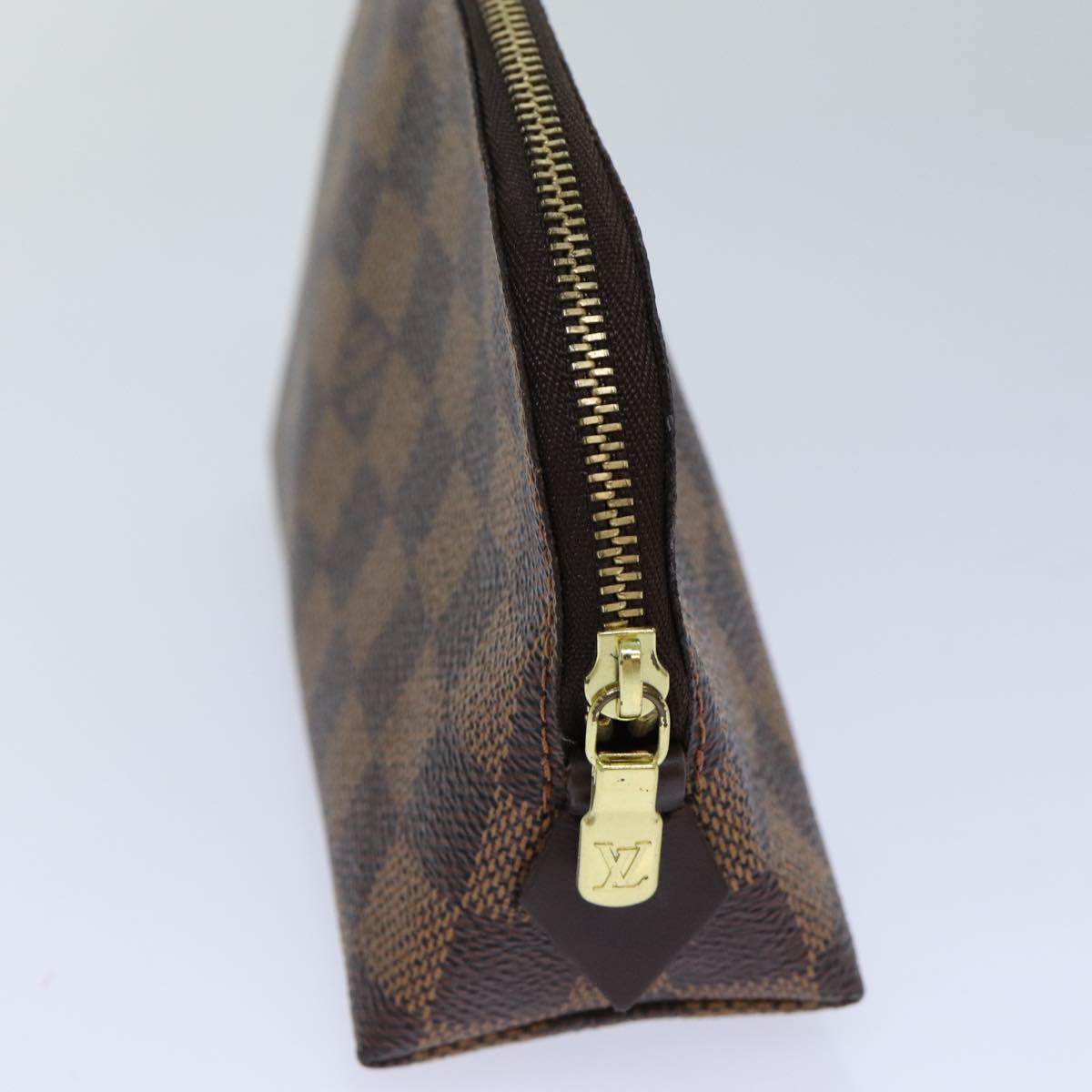 LOUIS VUITTON Damier Ebene Pochette Cosmetic PM Pouch N47516 LV Auth 82355