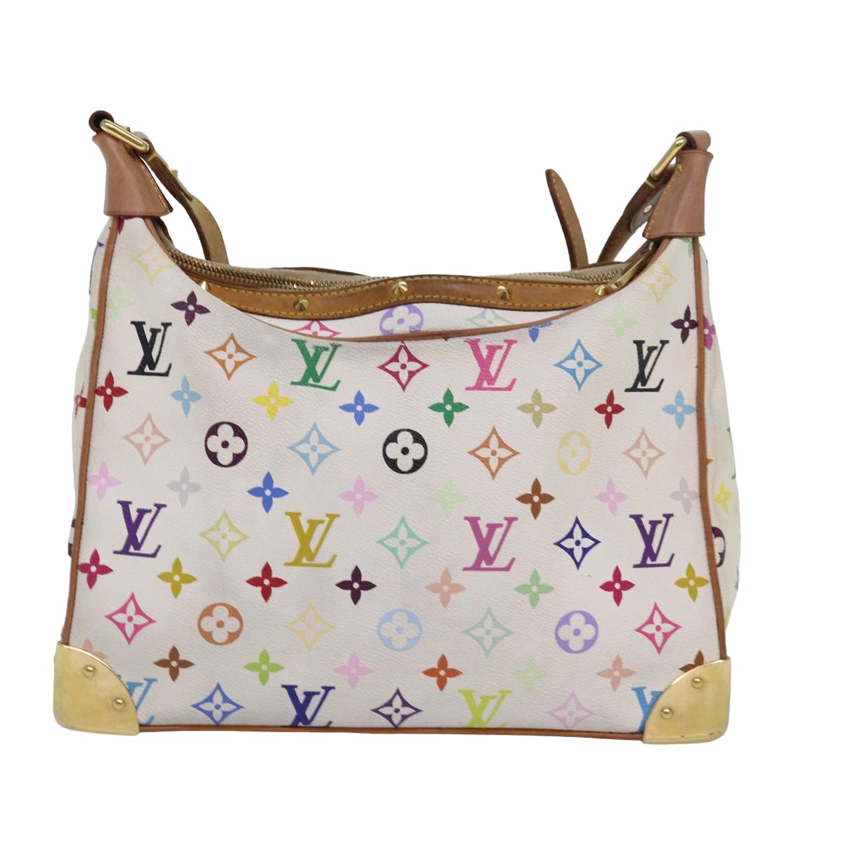 LOUIS VUITTON Monogram Multicolor Boulogne Shoulder Bag White M92660 Auth 82404