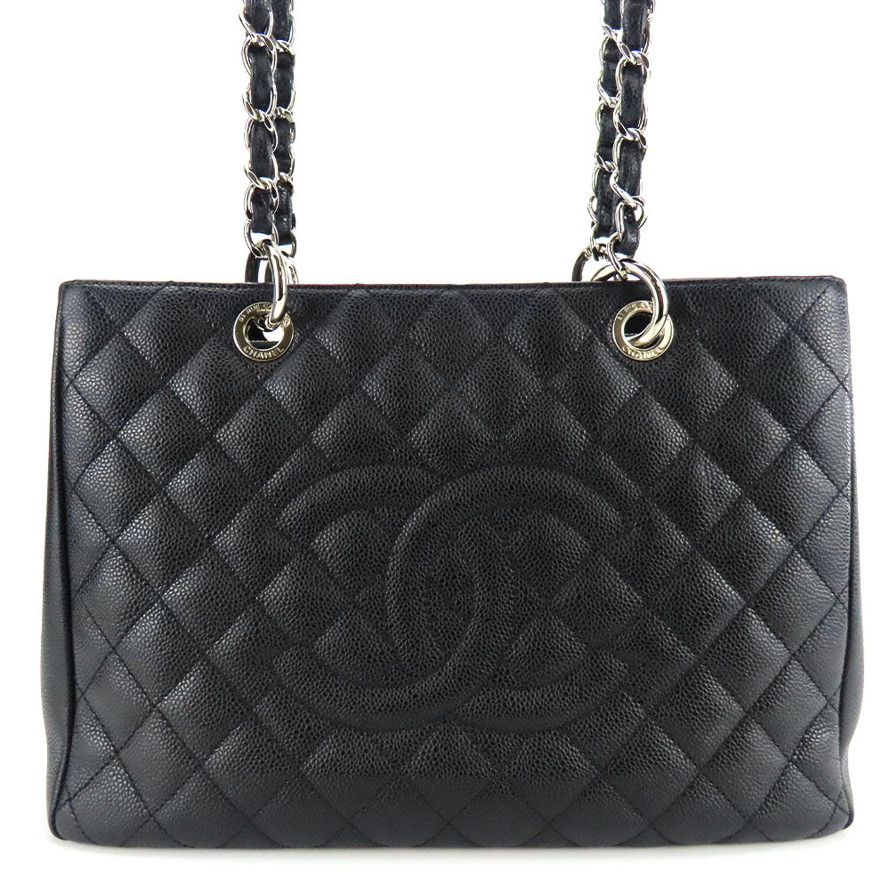 CHANEL Tote Bag Caviar skin black Matrasse GST