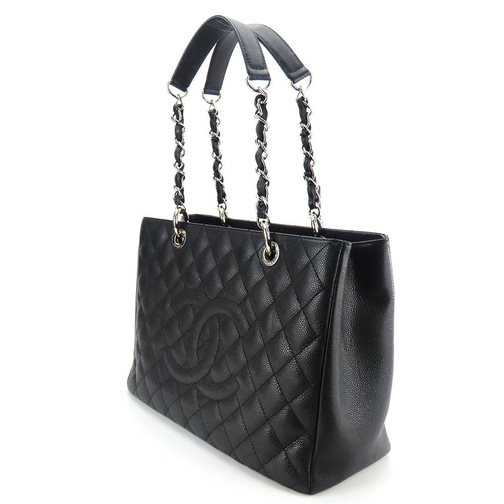 CHANEL Tote Bag Caviar skin black Matrasse GST