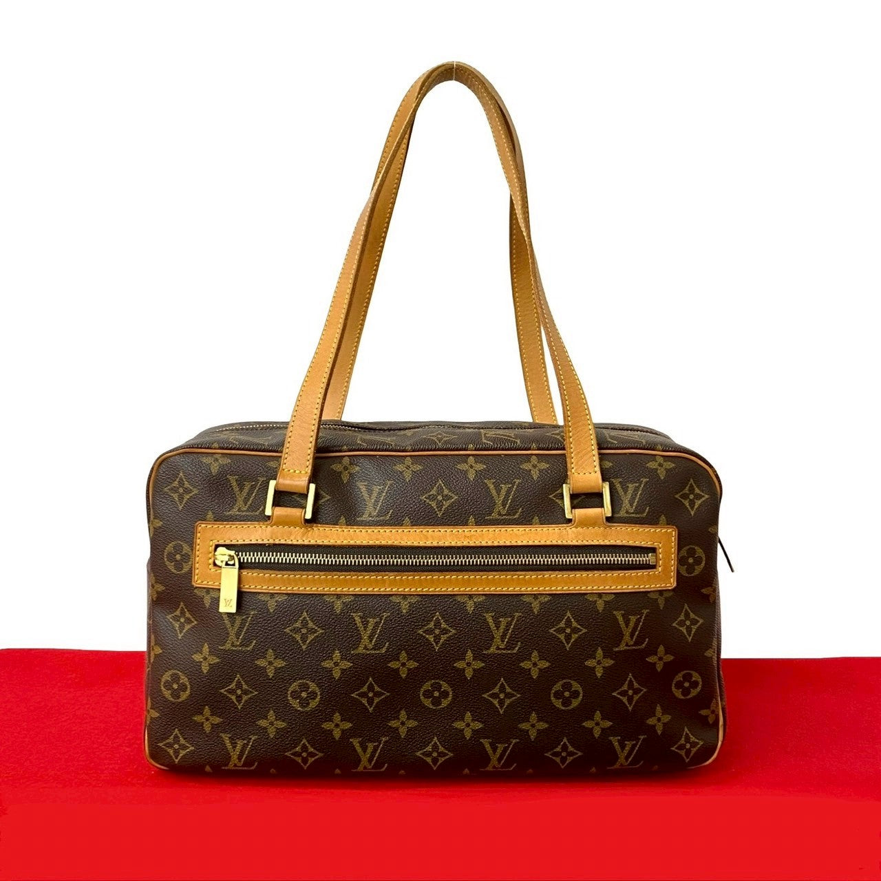 LOUIS VUITTON Shoulder Bag leather Brown Monogram Cite GM