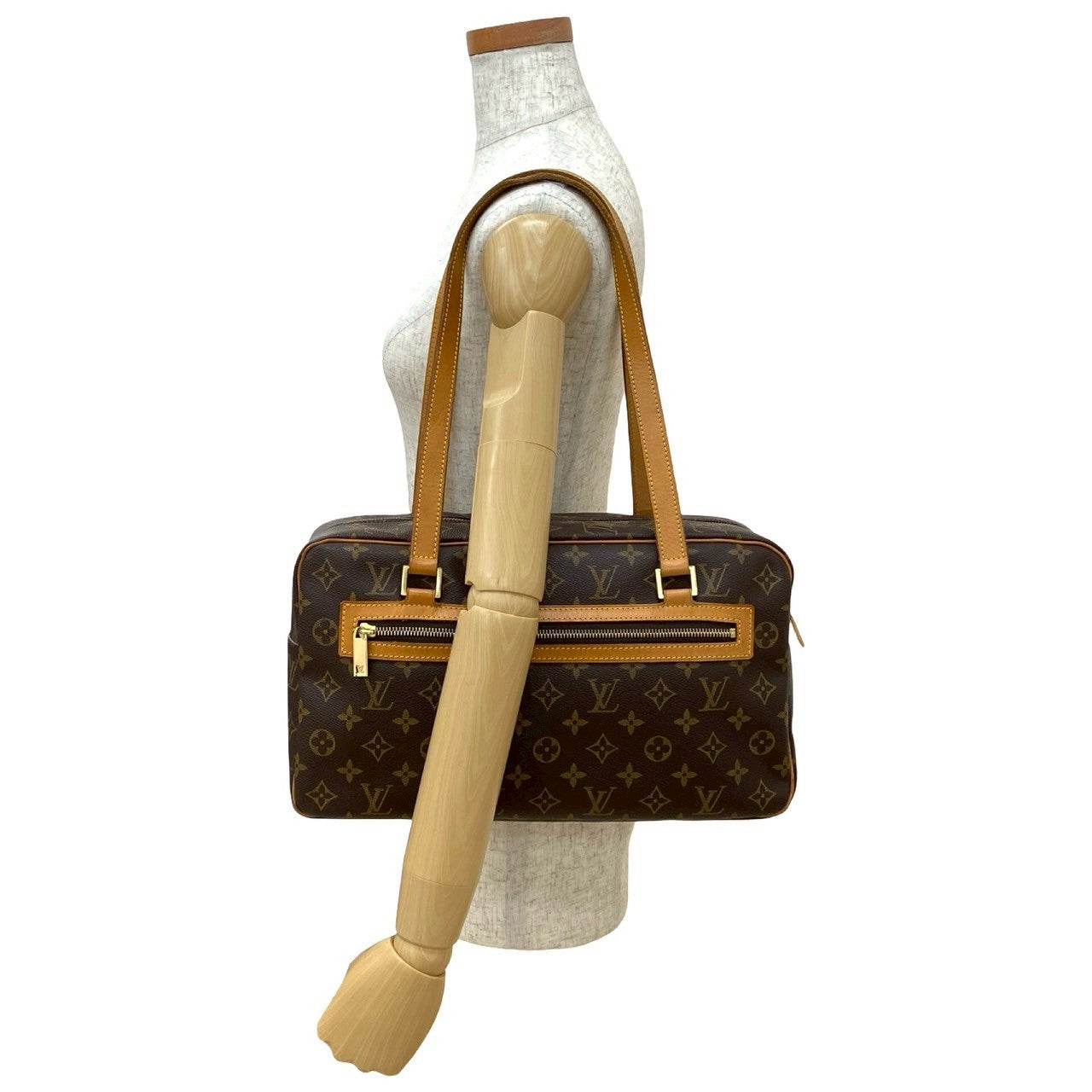 LOUIS VUITTON Shoulder Bag leather Brown Monogram Cite GM
