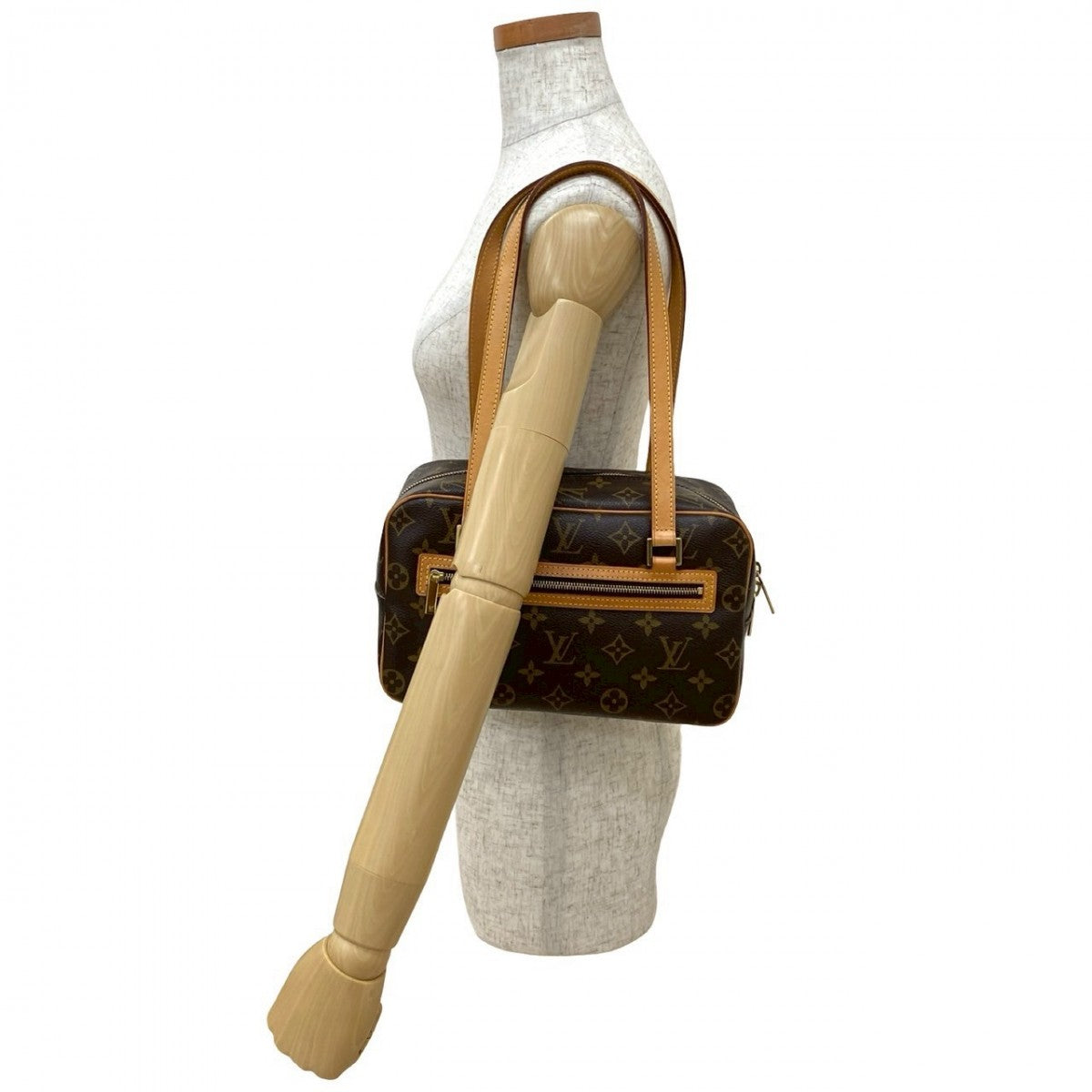 LOUIS VUITTON Shoulder Bag leather Brown Monogram SHITE MM