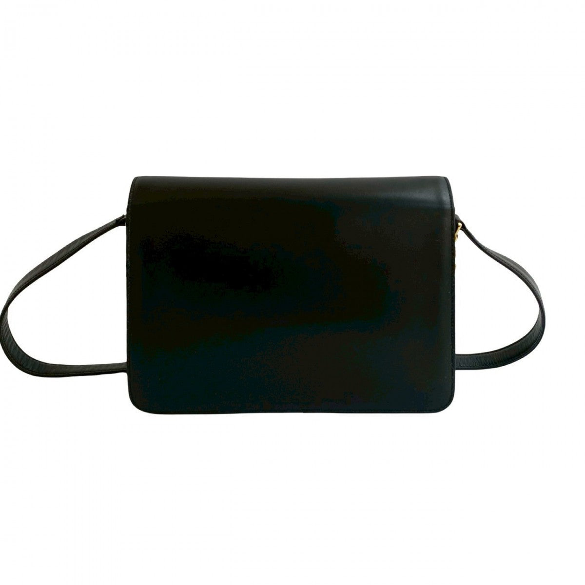 CELINE Shoulder Bag leather black Carriage Metal Women