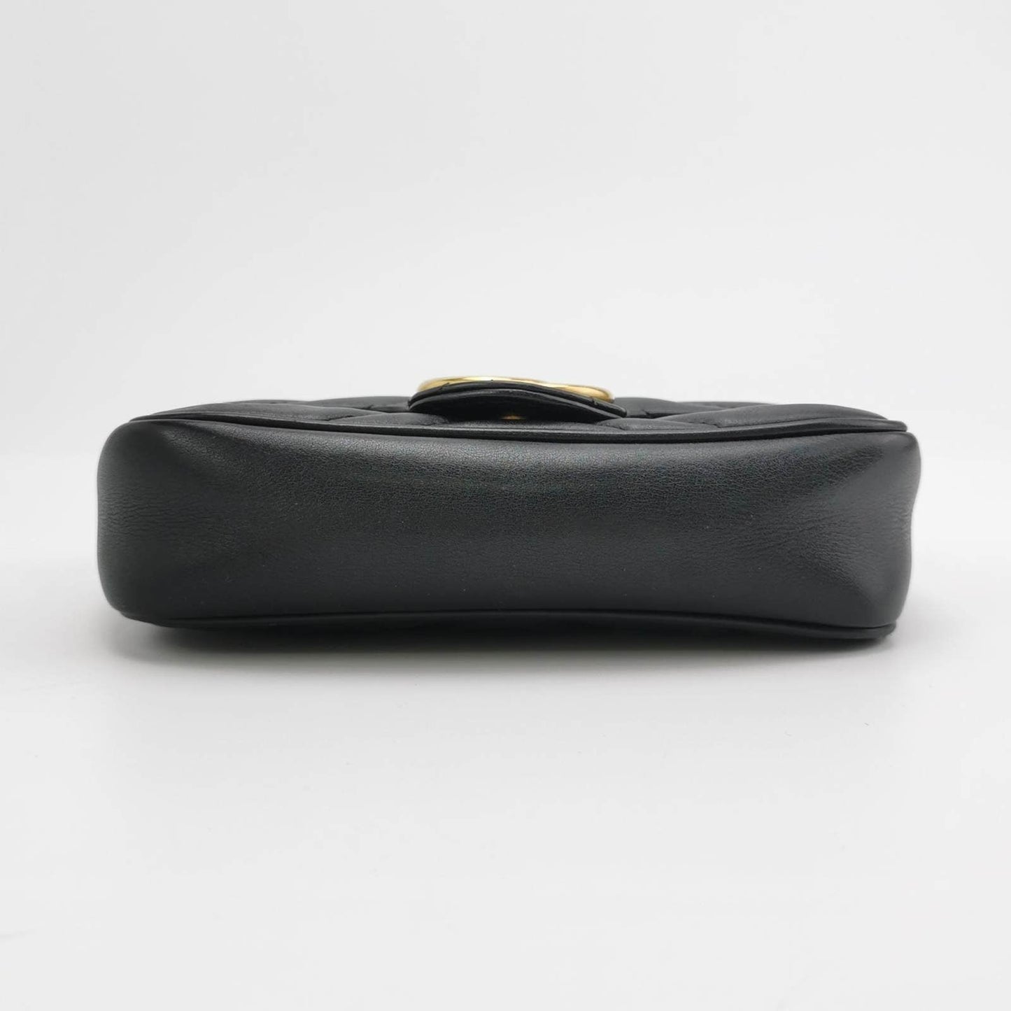 Gucci Marmont Super Mini Flap Leather Bag Black Leather
