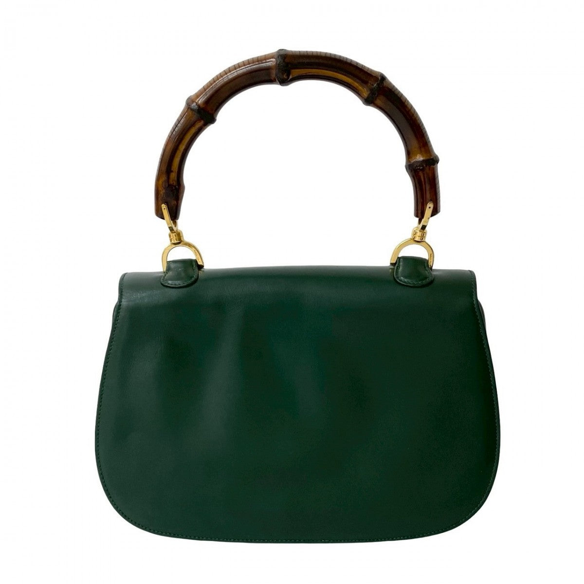 GUCCI Handbag leather green Bamboo