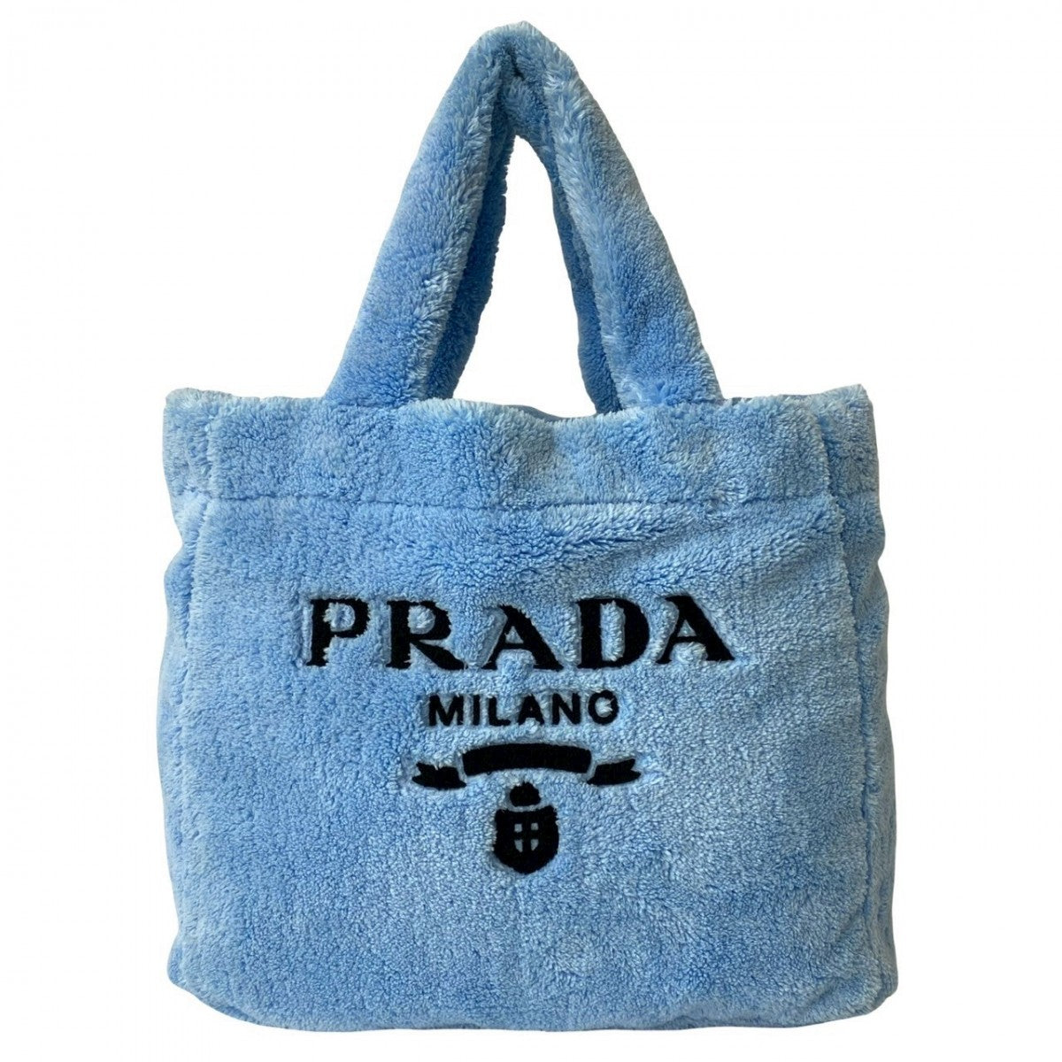 PRADA Tote Bag Pile towel blue Terry Tote