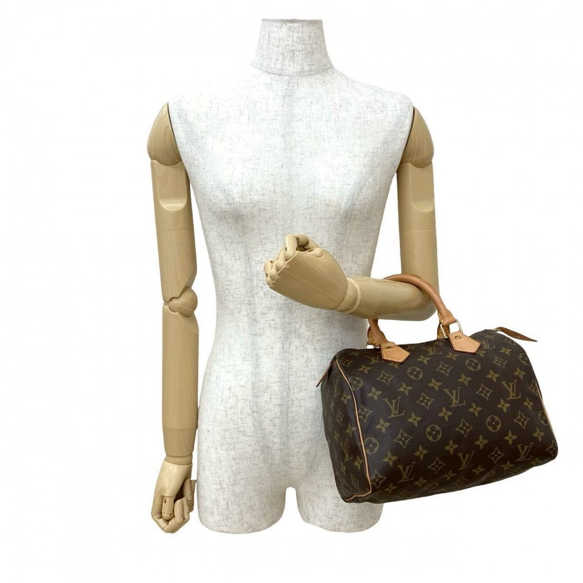 LOUIS VUITTON Handbag leather Brown Monogram Speedy 25