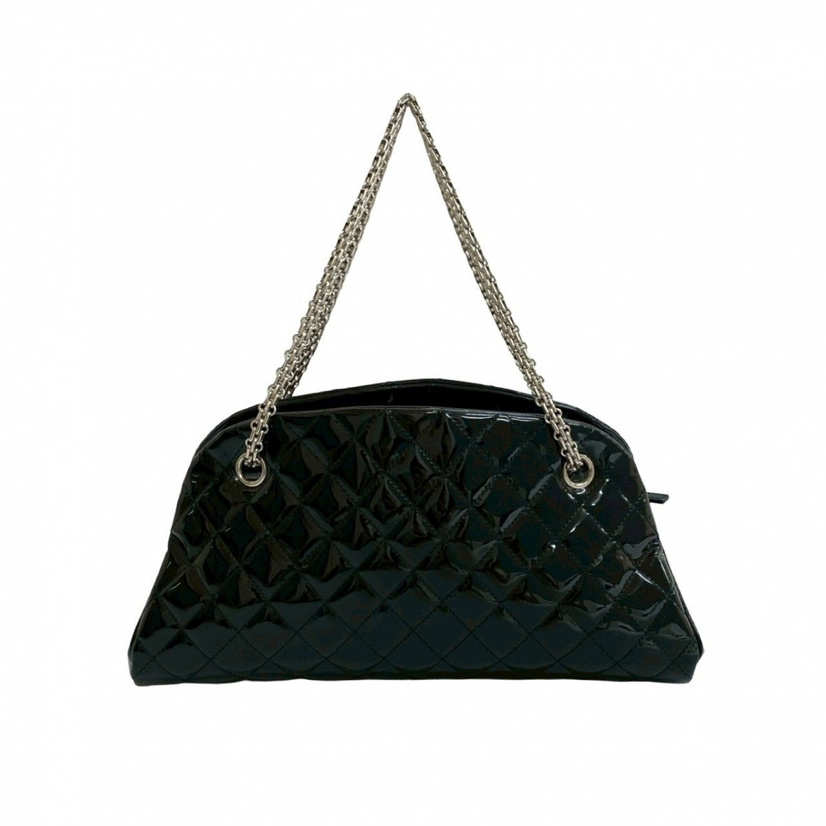 CHANEL Shoulder Bag Patent leather black Matrasse Mademoiselle