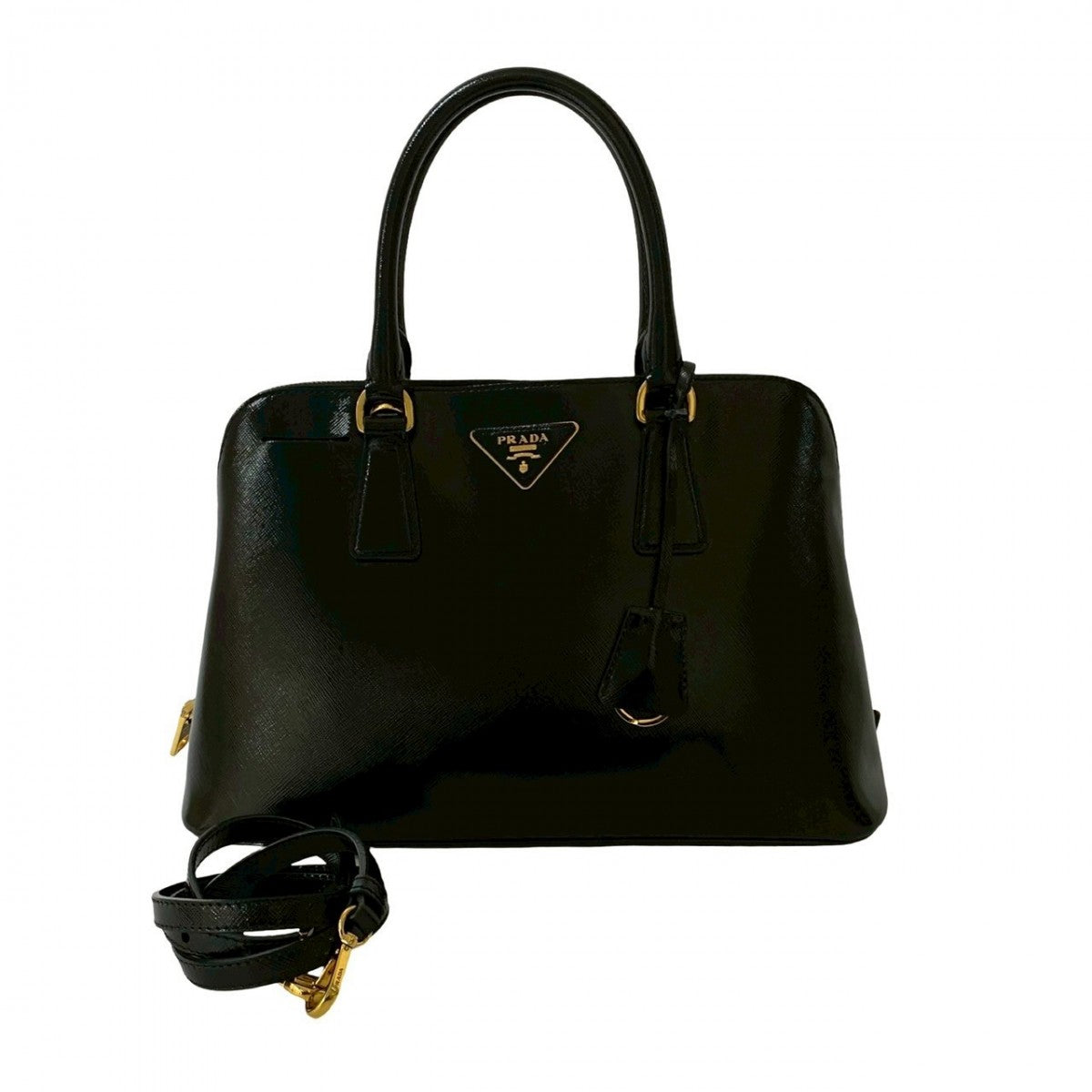 PRADA Shoulder Bag Patent leather black