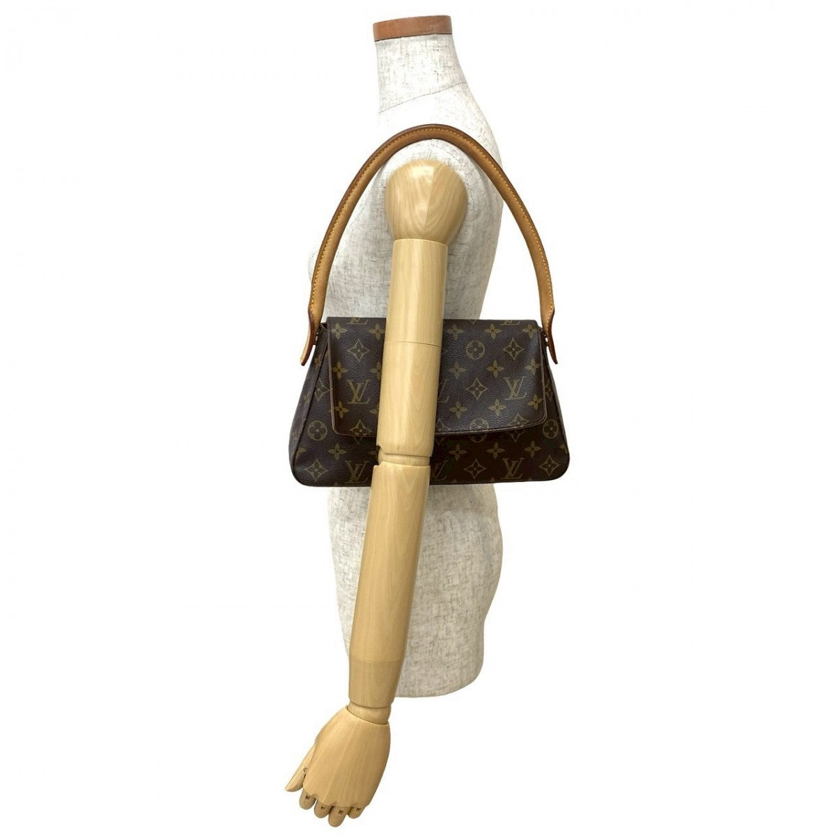 LOUIS VUITTON Shoulder Bag M51147 leather Brown Monogram Mini Looping