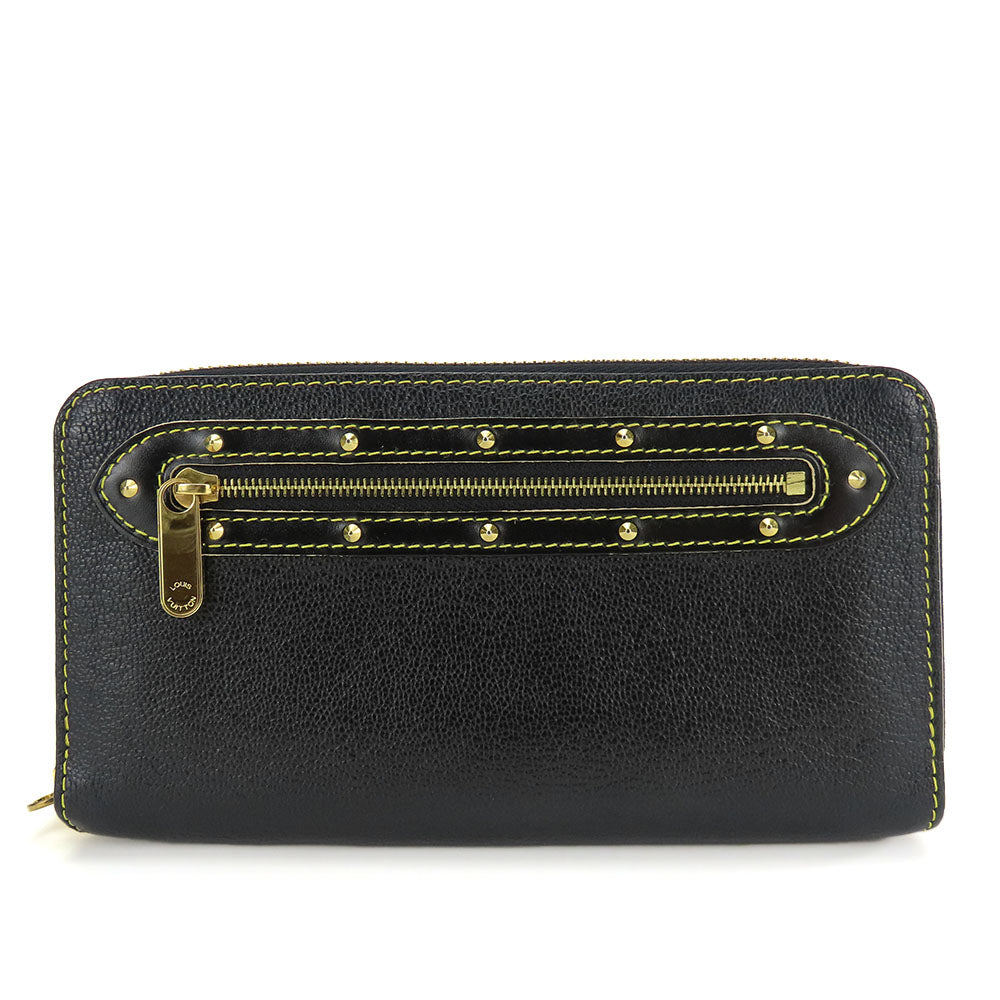 LOUIS VUITTON Long Wallet Purse M93029 leather black Suhari Zippy wallet