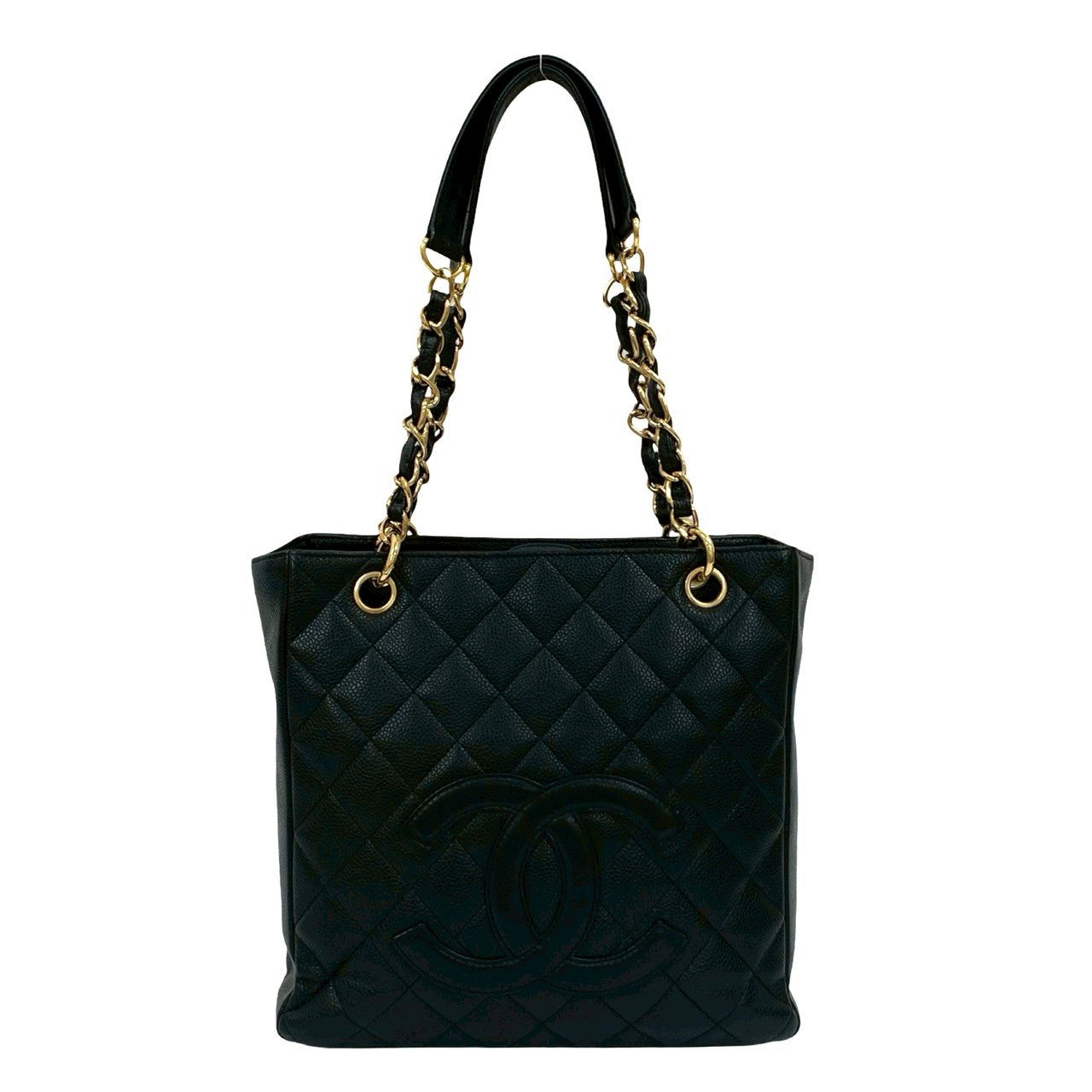 CHANEL Tote Bag Matt caviar skin black PST