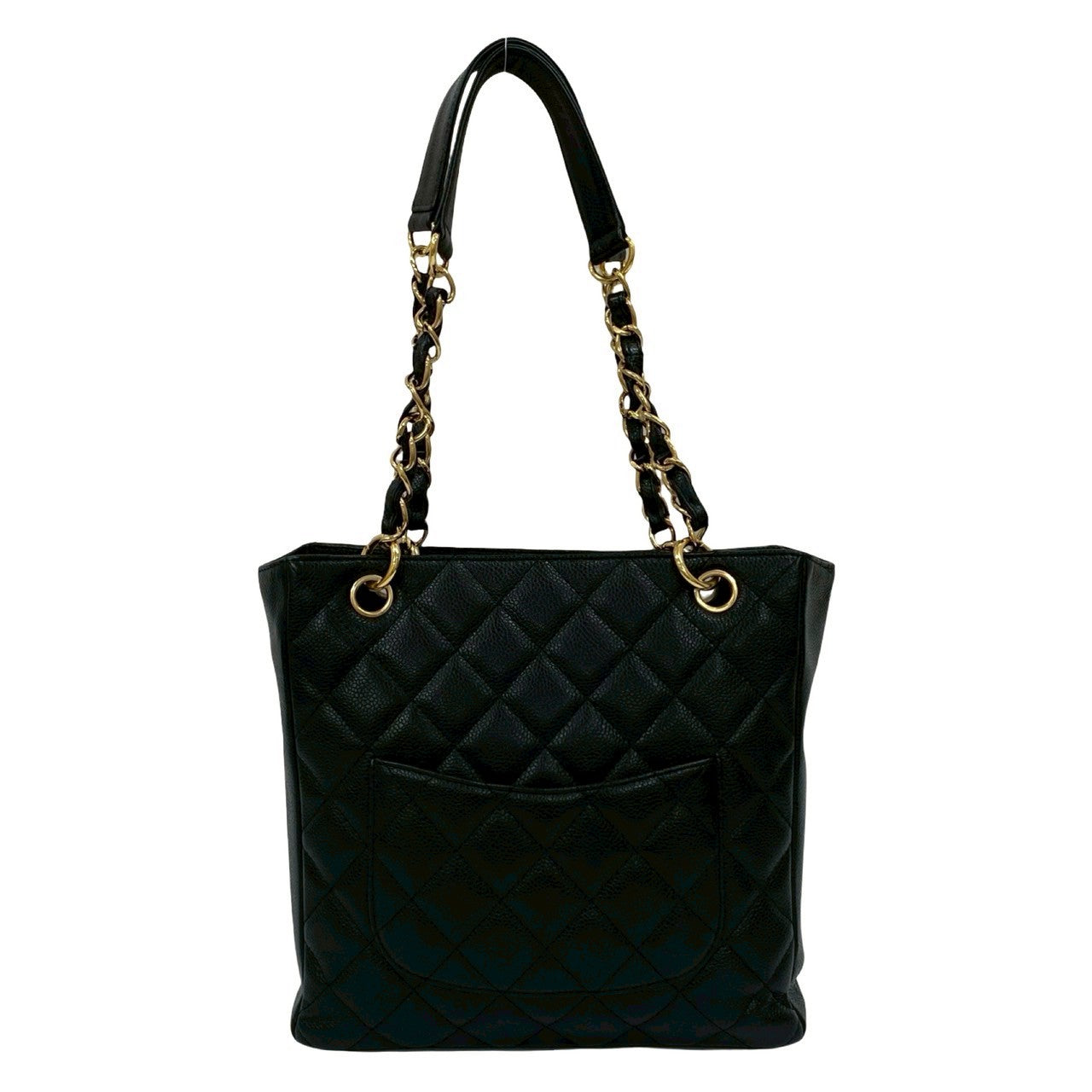 CHANEL Tote Bag Matt caviar skin black PST