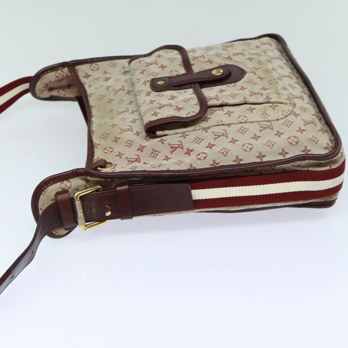 LOUIS VUITTON Monogram Mini Besace Mary Kate Bag Red M92321 LV Auth 82835