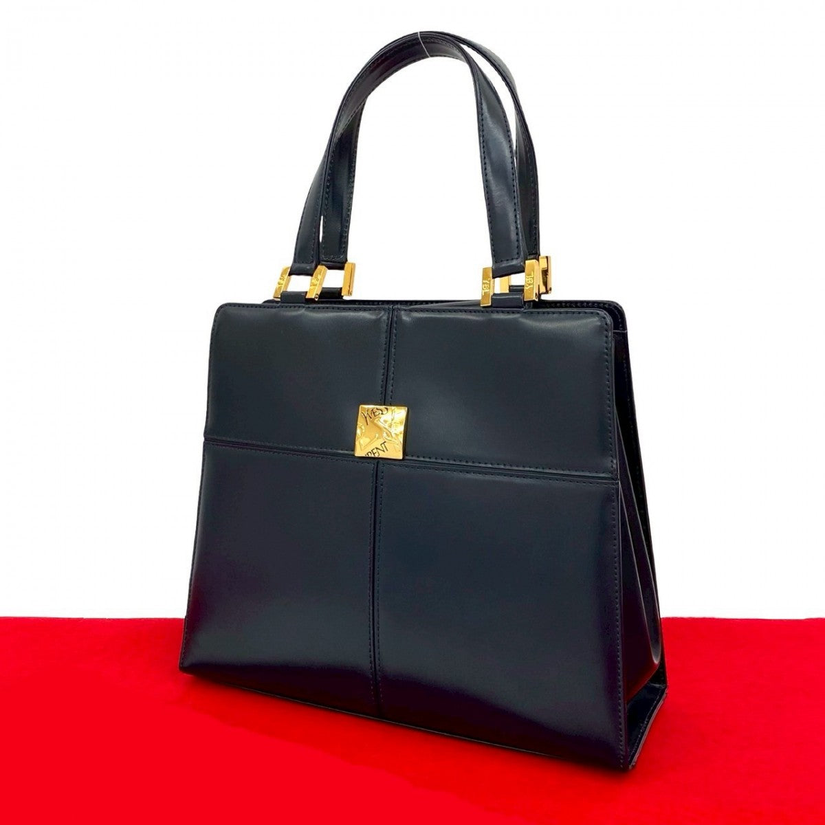 YVES SAINT LAURENT Handbag leather Navy