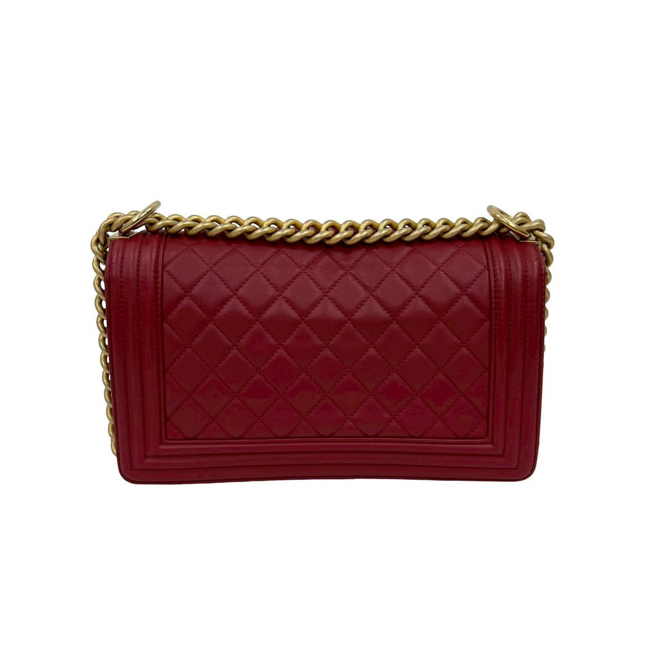 CHANEL Shoulder Bag lambskin Red Boy chanel