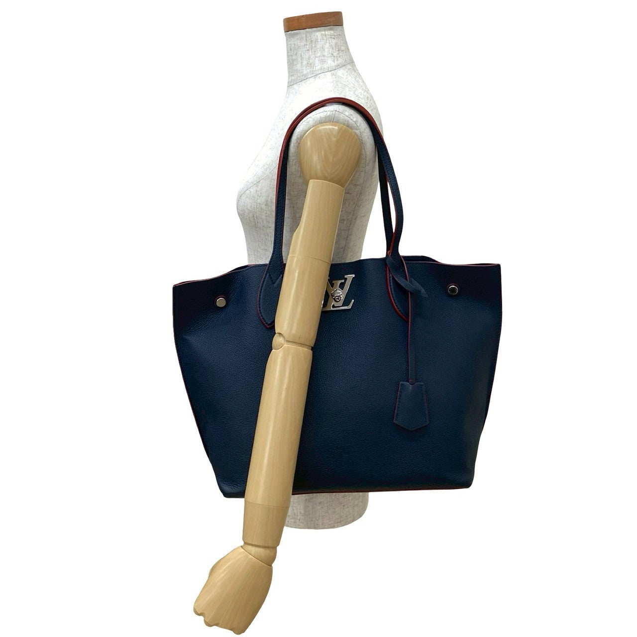 LOUIS VUITTON Tote Bag leather Navy Rock me go