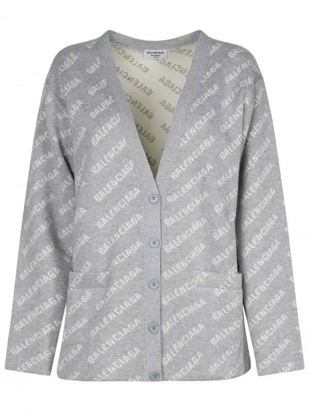 Luxury Balenciaga Trending 2026 wool over logo pattern cardigan Grey