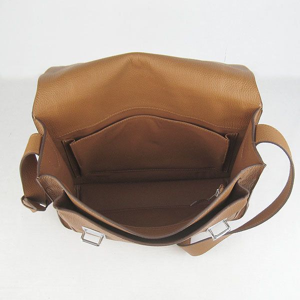 Luxury Hermes Steve H2810 Shoulder Bag Lambskin Coffee