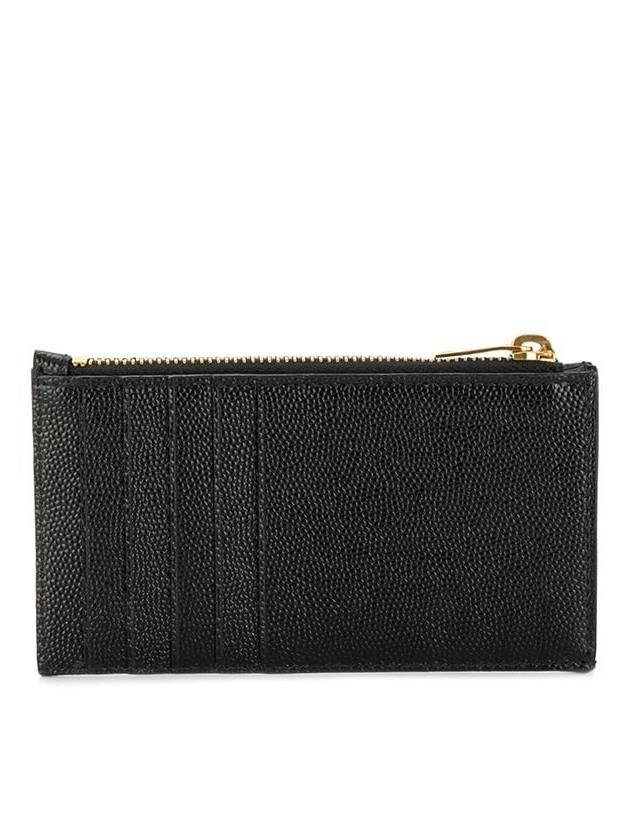 Luxury Saint Laurent Trending 2025 Monogram Fragment Zipper Card Wallet Black