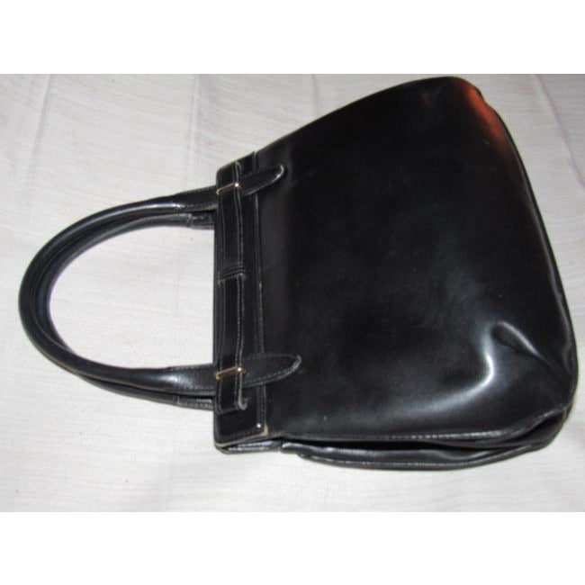 Gucci Padlock Top Handle Bag W Hinged Topcompartments Black Leather Satchel