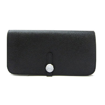 Luxury Hermes Wallet H2003 Ladies Cow Leather Black