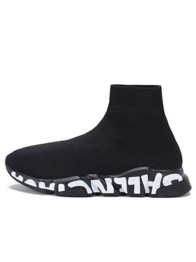Luxury Balenciaga Trending 2026 Speed Midsole Graffiti High Top Sneakers Black