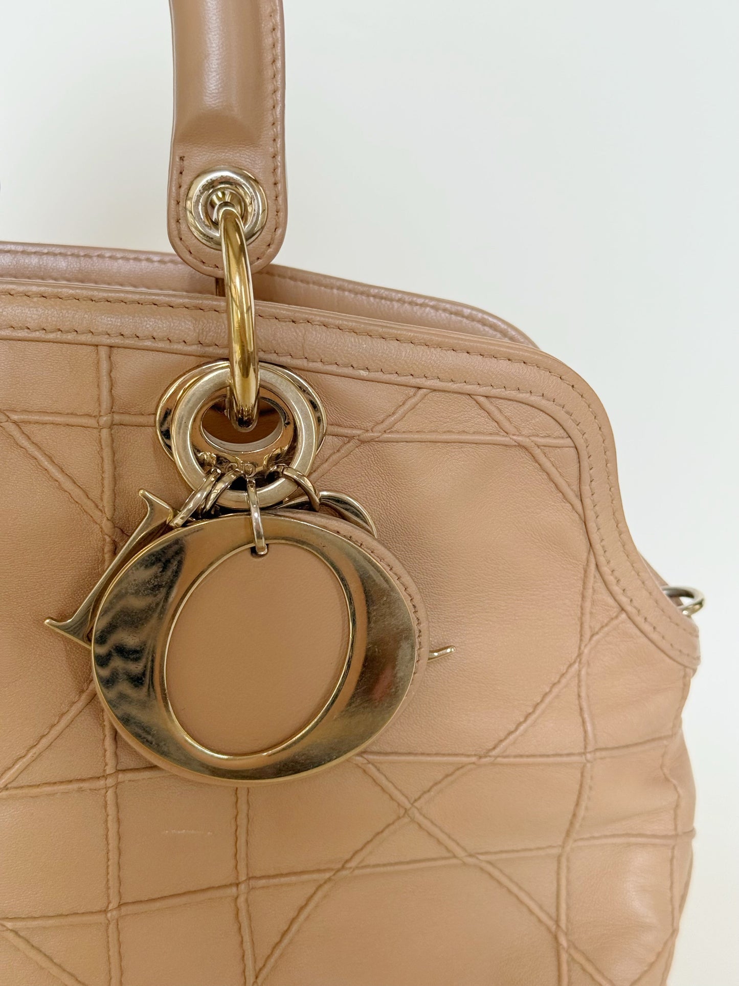 Christian Dior Lambskin Cannage Granville Tote