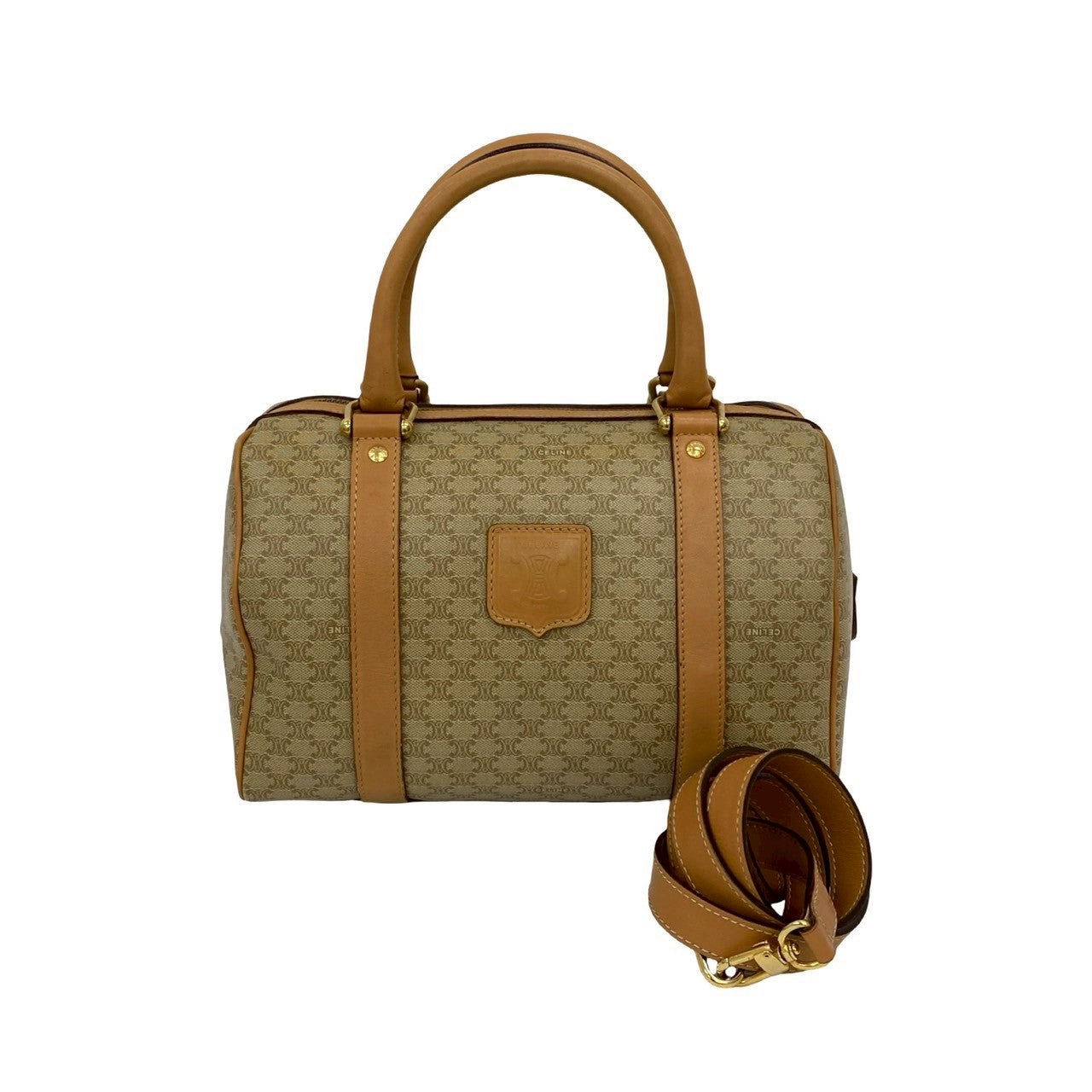 CELINE Shoulder Bag leather beige
