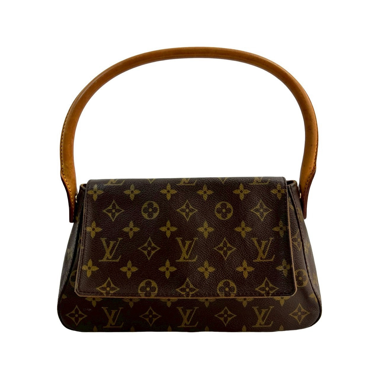LOUIS VUITTON Shoulder Bag leather Brown Monogram Mini Looping
