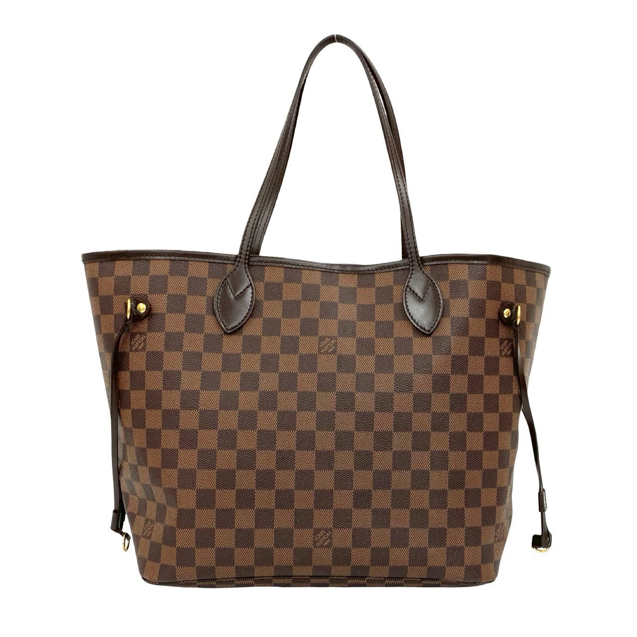 LOUIS VUITTON Tote Bag leather Brown Damier Neverfull MM