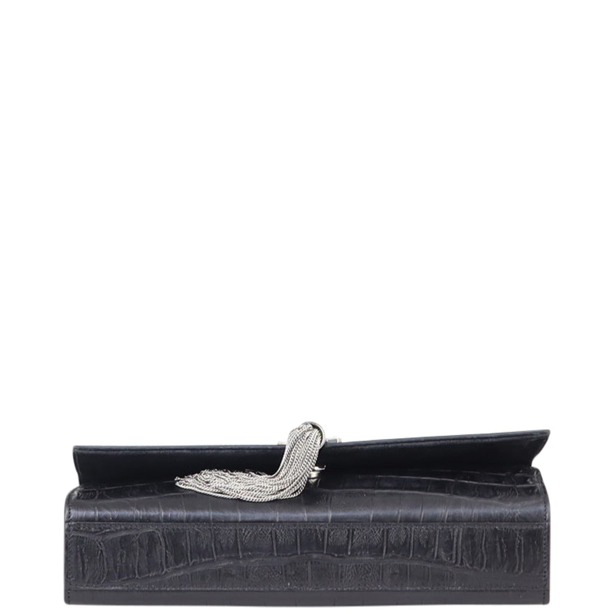 Saint Laurent Kate Tassel Chain Bag Medium Croc-Embossed