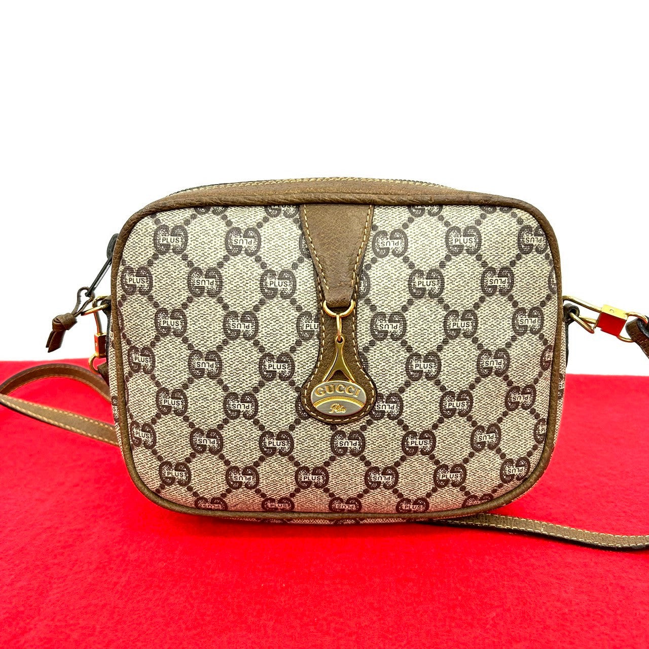 GUCCI Shoulder Bag leather Brown