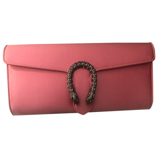 Gucci dionysus pink silk clutch bag