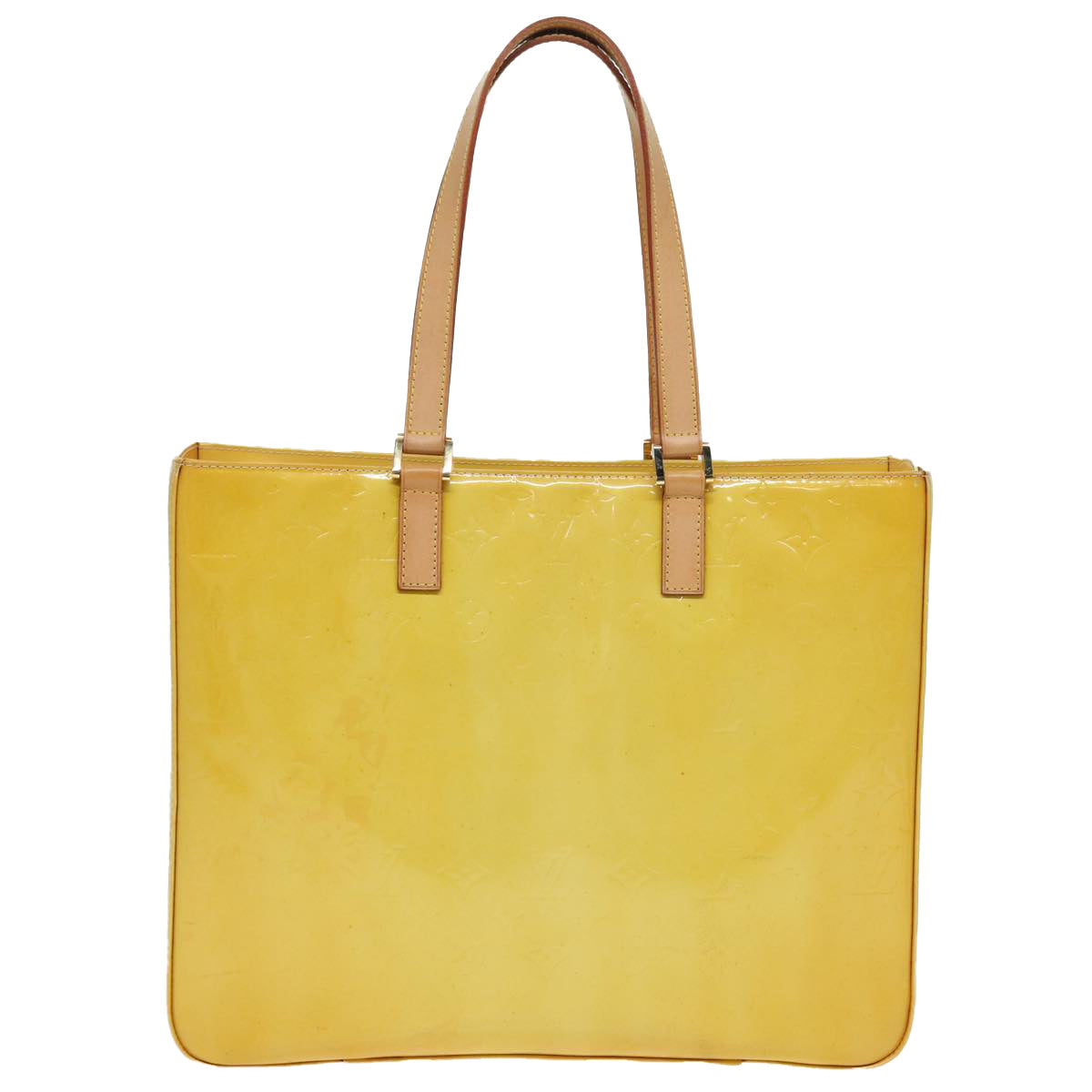 LOUIS VUITTON Monogram Vernis Columbus Tote Bag Yellow M91047 LV Auth 83616