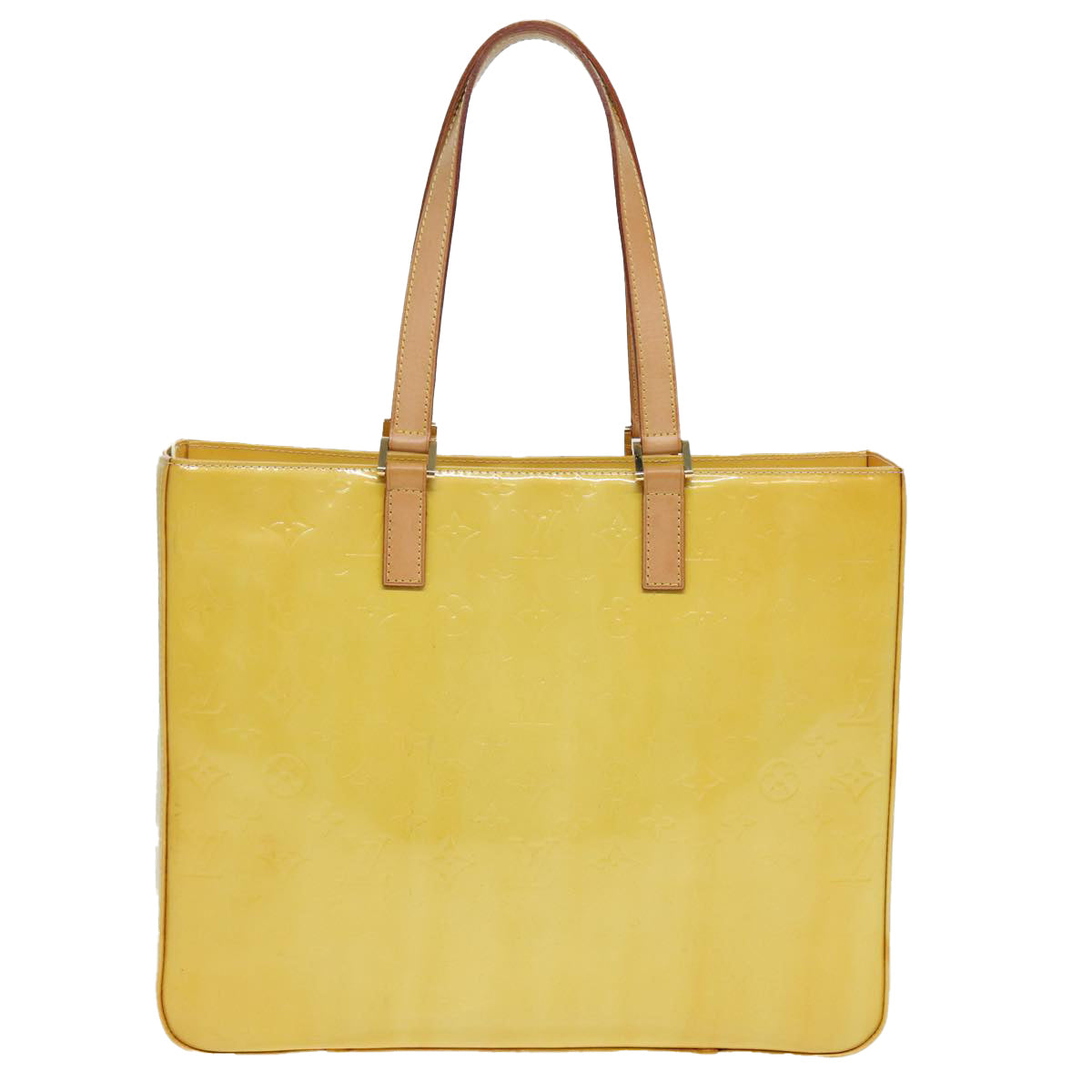 LOUIS VUITTON Monogram Vernis Columbus Tote Bag Yellow M91047 LV Auth 83616