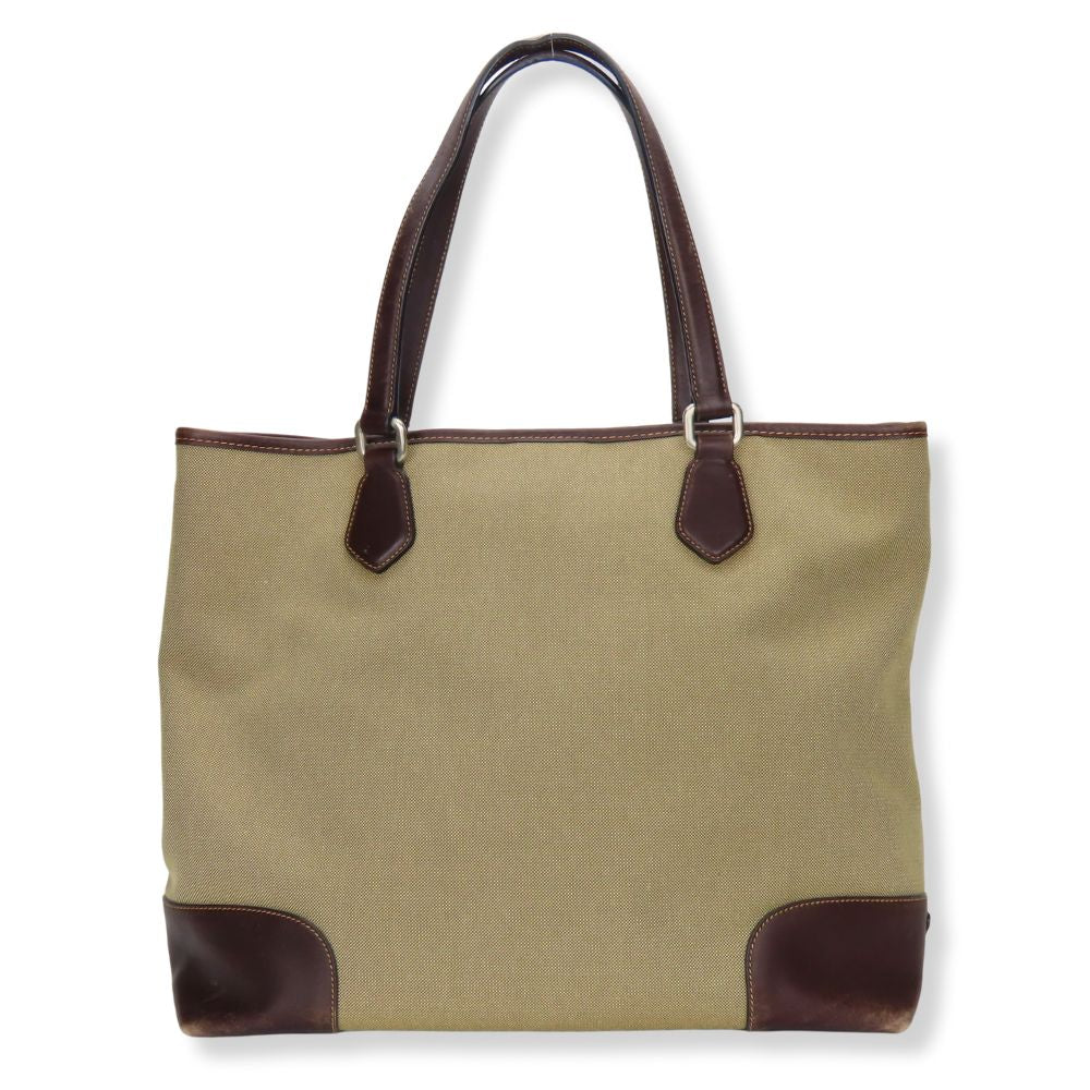Prada Canvas Leather Tote Bag