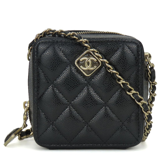 Chanel Leather Shoulder Bag Black Mini Classic Flap
