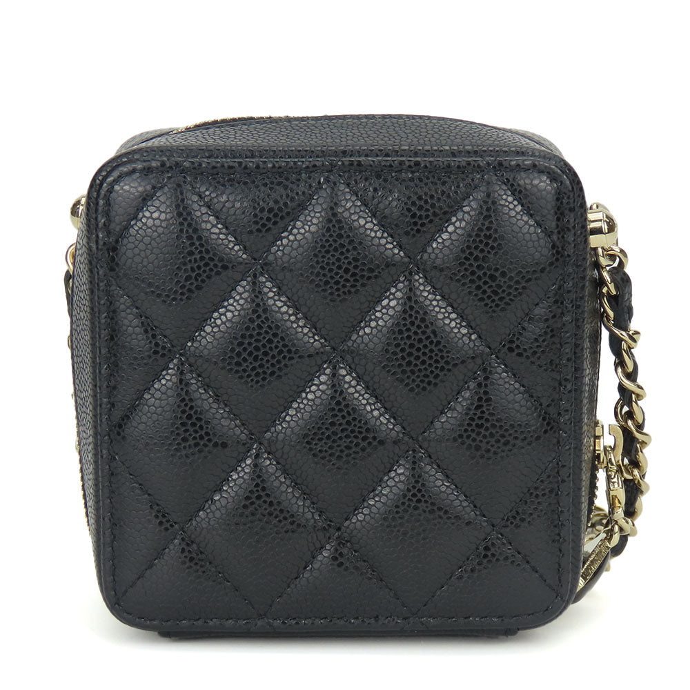 Chanel Leather Shoulder Bag Black Mini Classic Flap