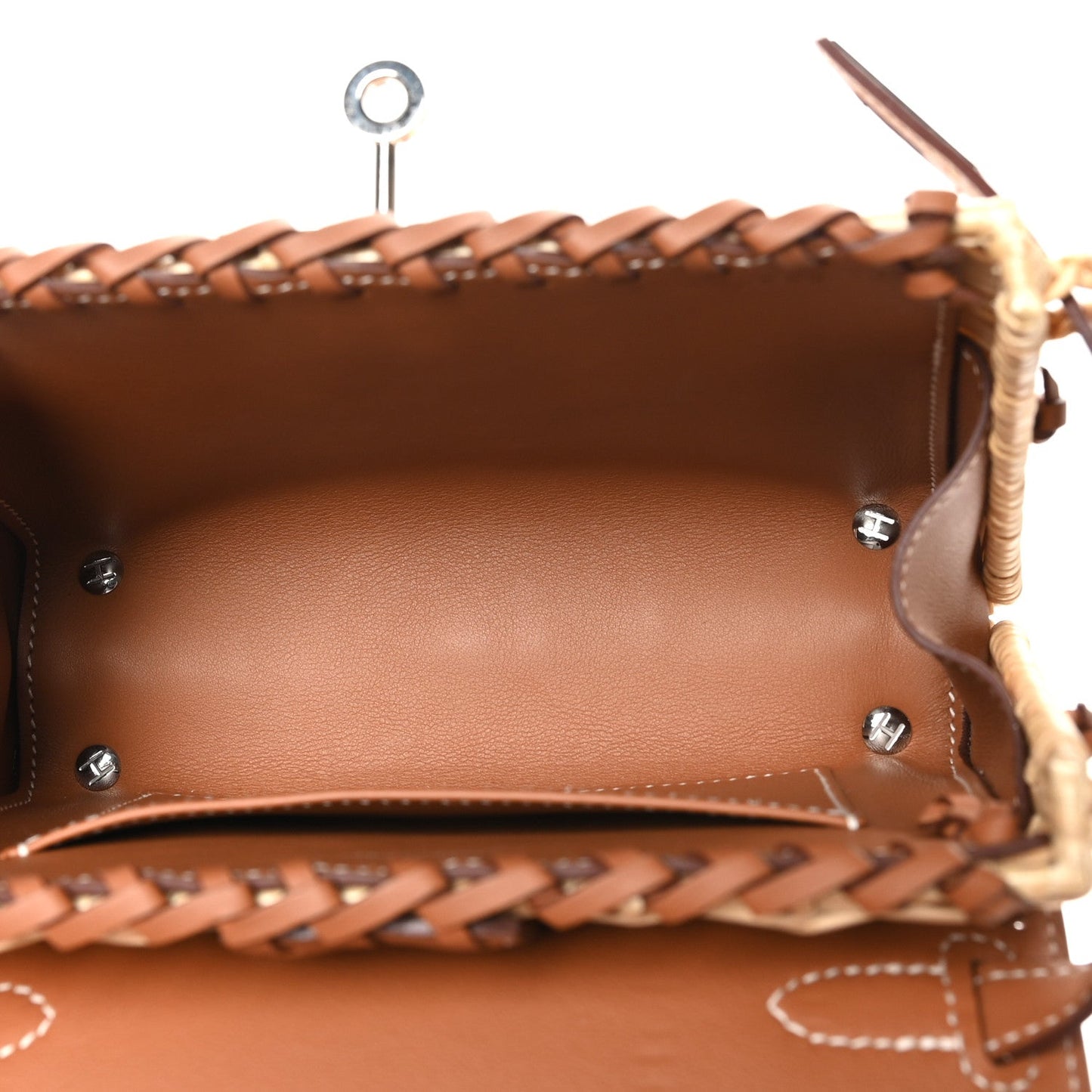 Hermes Wicker Swift Picnic Mini Kelly 20 Naturel Gold