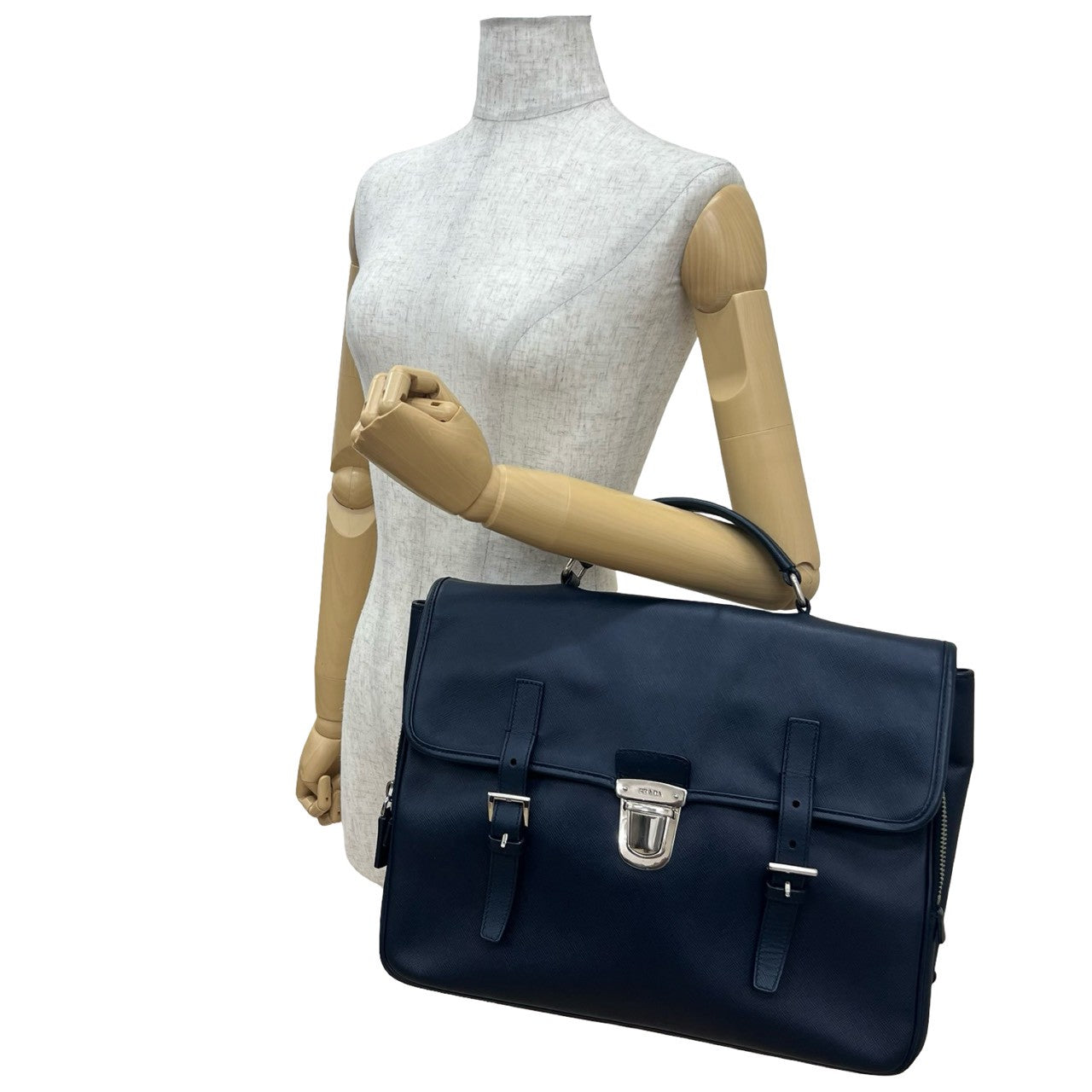 PRADA Handbag leather Navy