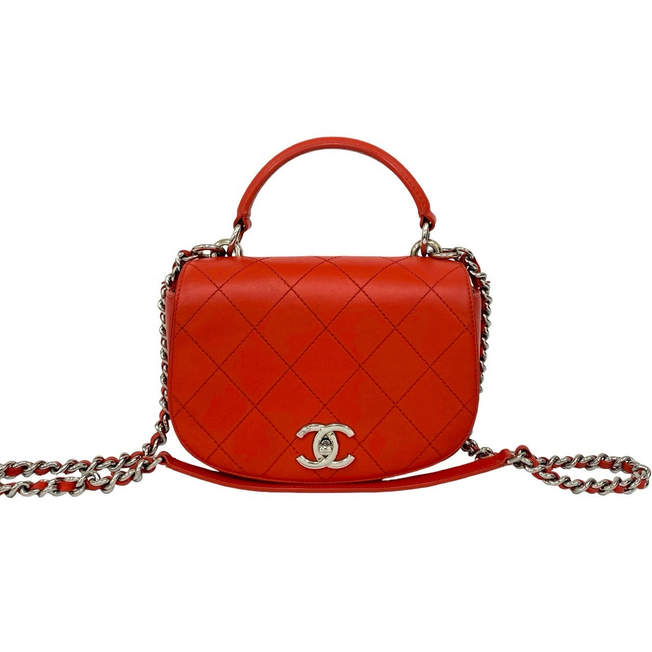 CHANEL Shoulder Bag leather Red Matrasse