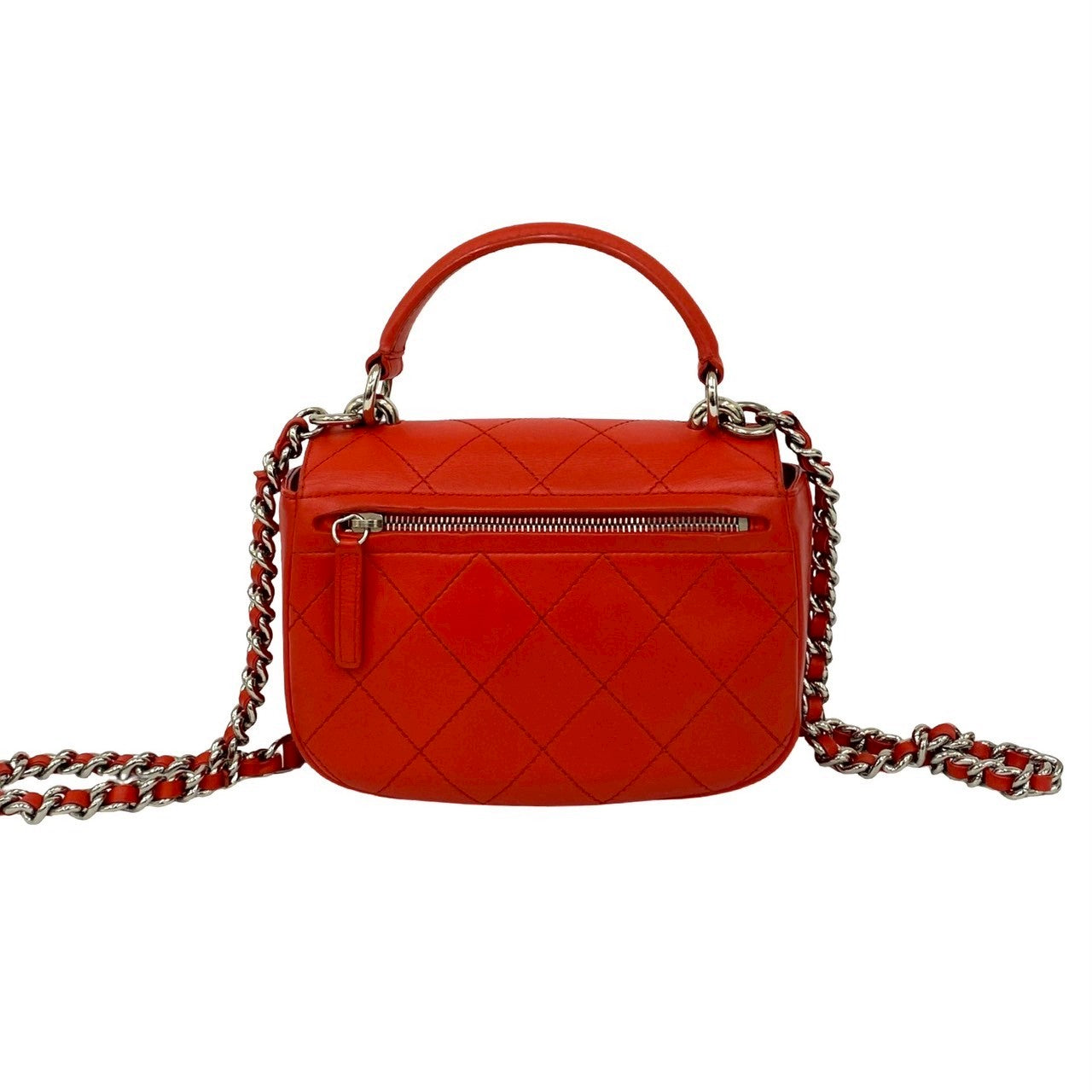 CHANEL Shoulder Bag leather Red Matrasse