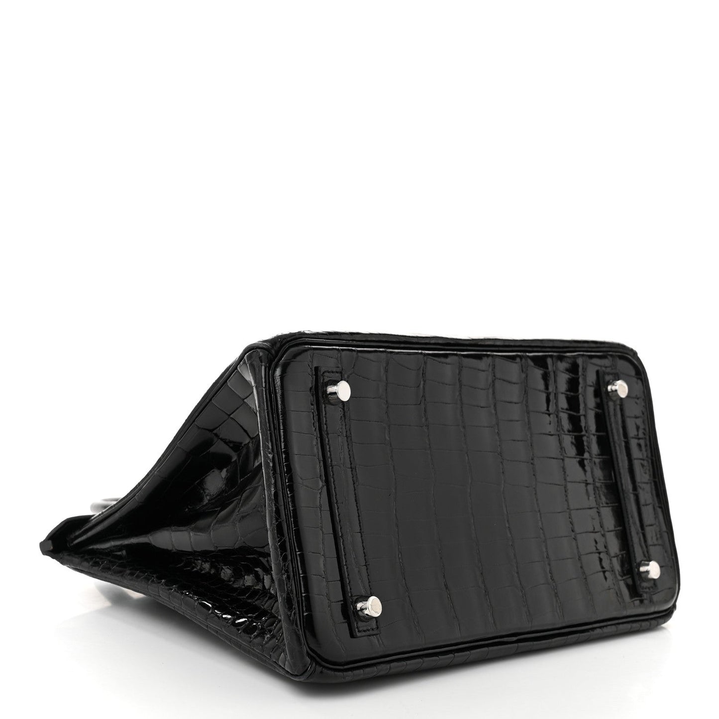 Hermes Shiny Porosus Crocodile Birkin 30 Black