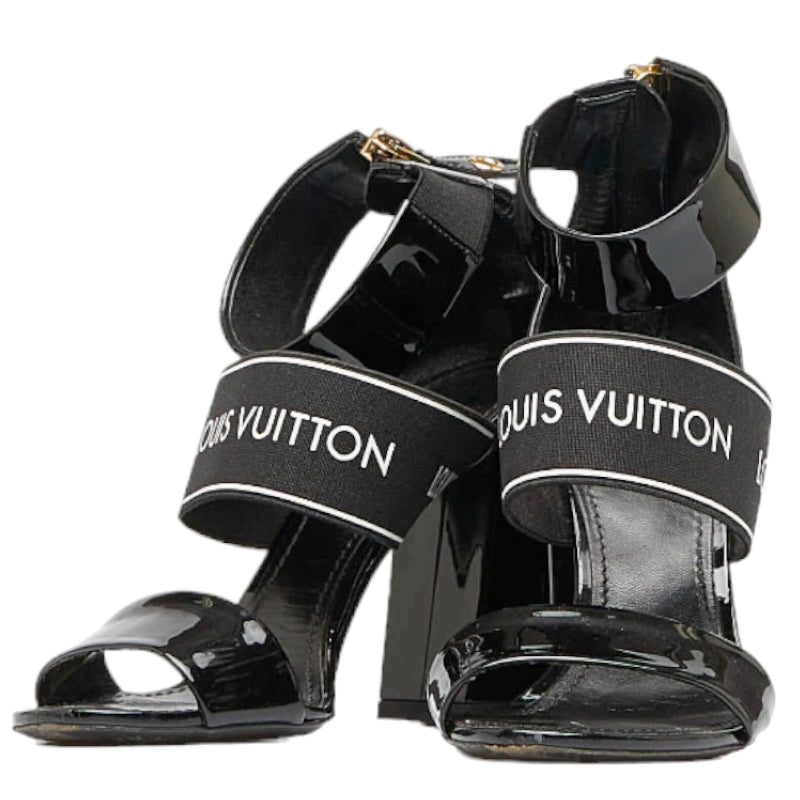 Louis Vuitton Louis Vuitton Sandals Patent Laser/Nylon Black