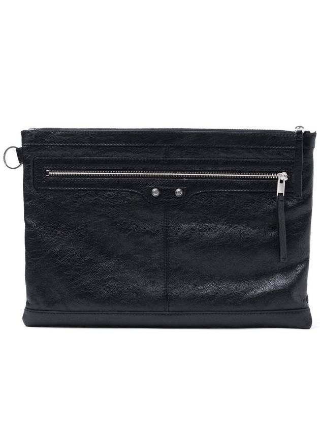 Luxury Balenciaga Trending 2026 Clip Large Clutch Bag Black