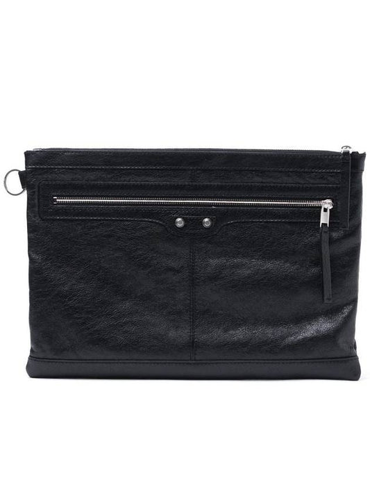 Luxury Balenciaga Trending 2026 Clip Large Clutch Bag Black
