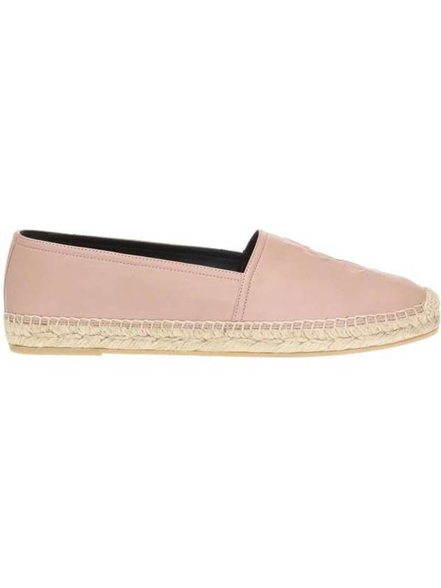 Luxury Saint Laurent Trending 2025 Women's Monogram Leather Espadrilles Pink